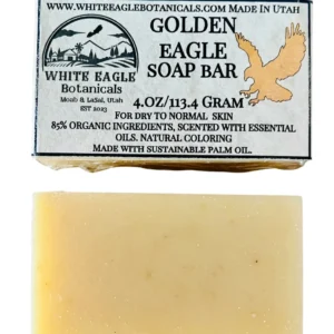 Golden Eagle Organic Soap 4.oz Bar, essential oil Lemongrass scented, natural coloring no dyes,